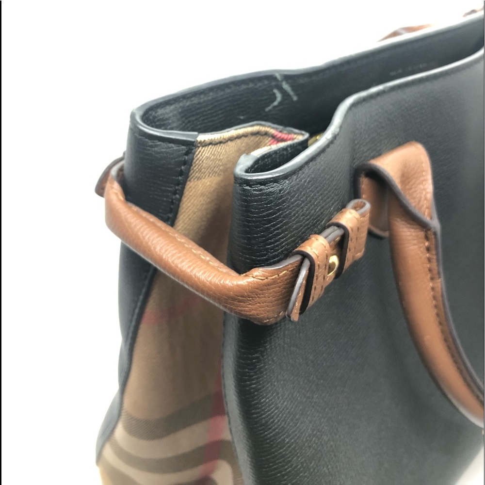 Burberry Medium Banner Tote Black and Brown Leather - Picture 5 of 11